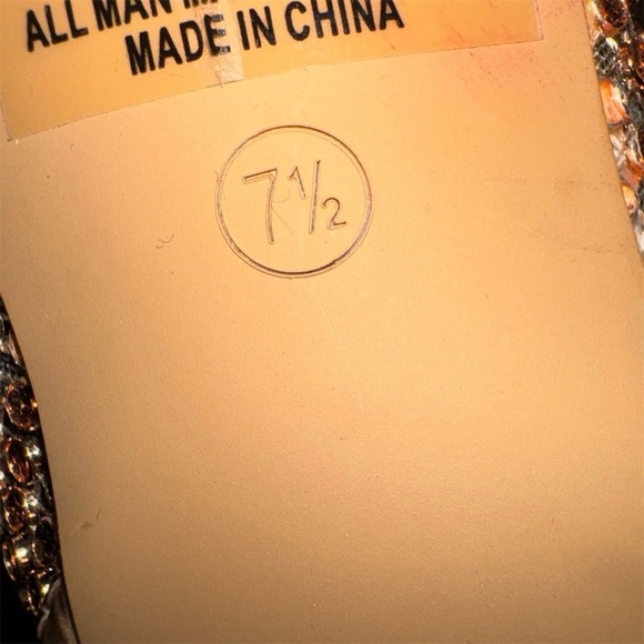 Windsor Sexy Rose Gold Rhinestone Peep Toe Cutout Heel High Heels Booties 7.5 - Picture 15 of 15